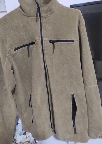 haki renk Erkek Polar Ceket - Görsel 3