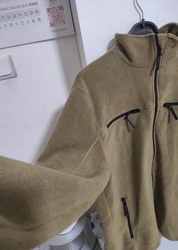 haki renk Erkek Polar Ceket - Görsel 5