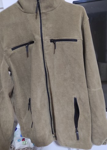 haki renk Erkek Polar Ceket - Görsel 2