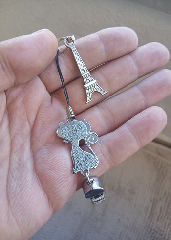 Renkli Kedi Aksesuarı - Eyfel ve Kedi Figürlü - Görsel 2