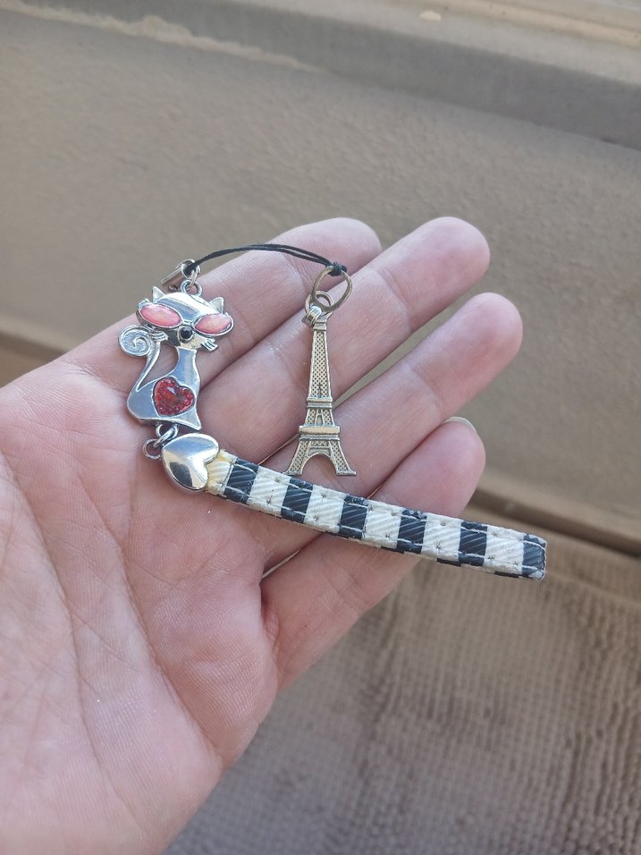 Renkli Kedi Aksesuarı - Eyfel ve Kedi Figürlü - Görsel 3