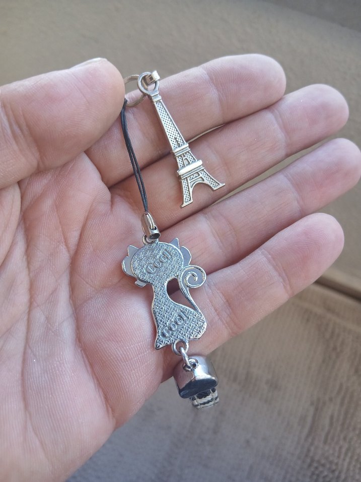 Renkli Kedi Aksesuarı - Eyfel ve Kedi Figürlü - Görsel 2