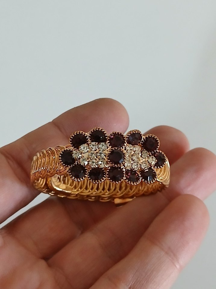 Bordo Taşlı Bohem Kadın Bileklik - Görsel 3