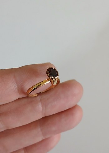 Vintage Düğmeli Altın Kadın Yüzük - Görsel 2