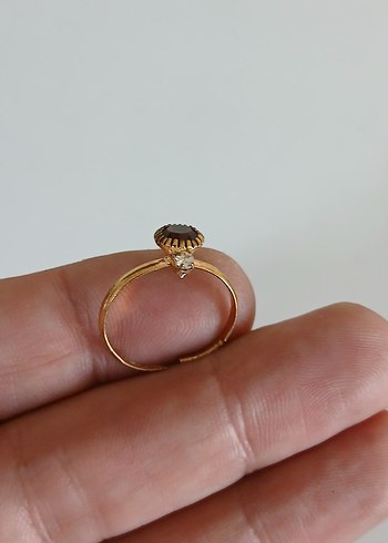 Vintage Düğmeli Altın Kadın Yüzük - Görsel 6