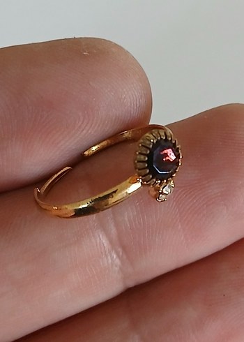 Vintage Düğmeli Altın Kadın Yüzük - Görsel 3