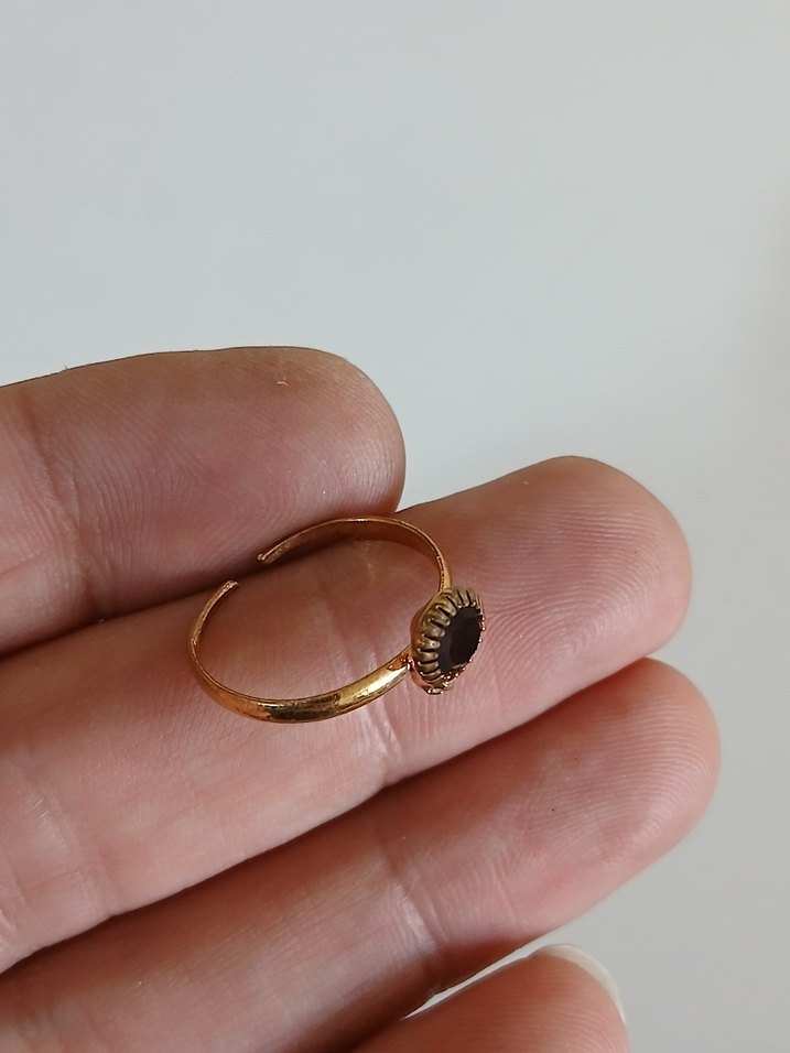 Vintage Düğmeli Altın Kadın Yüzük - Görsel 5