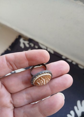 Bej Vintage Bohem Erkek Yüzük - Görsel 4