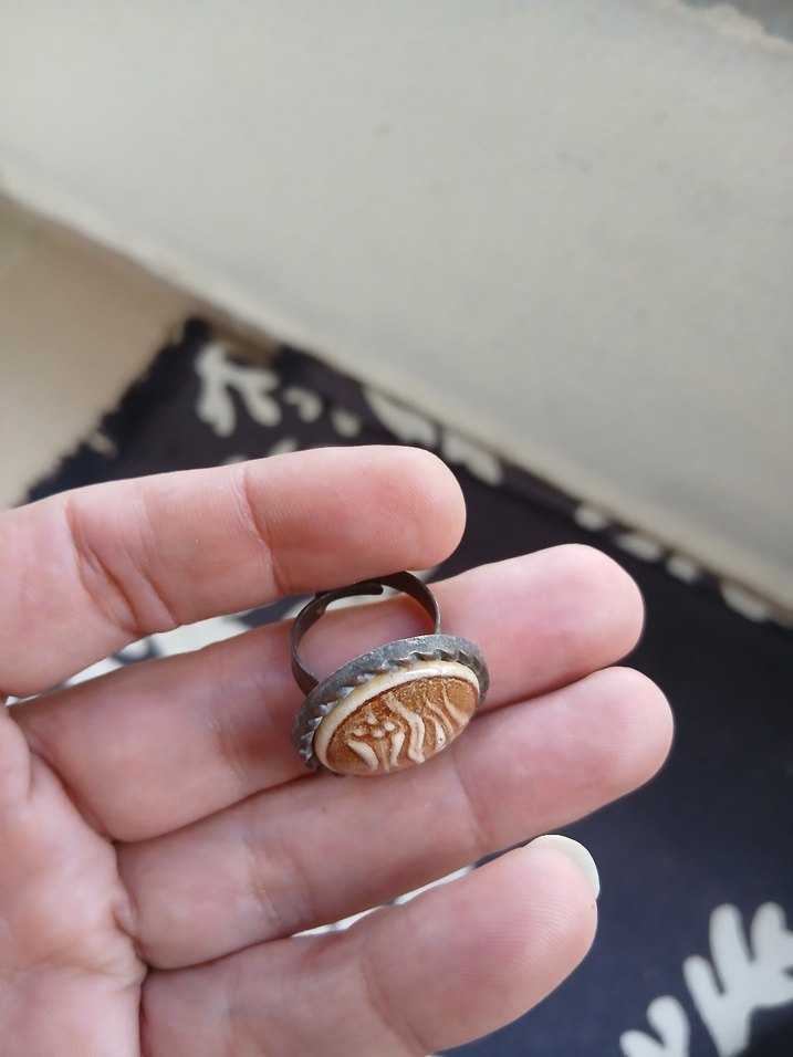 Bej Vintage Bohem Erkek Yüzük - Görsel 4