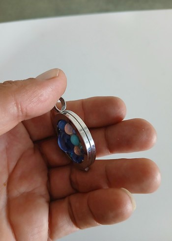 Kadın Mavi Pullu Kolye Ucu - Görsel 4