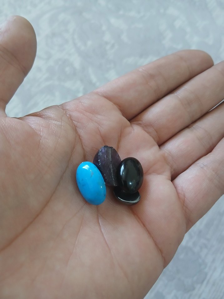 Turkuaz ve Siyah Tırnak Süsleme Taşları - Görsel 2