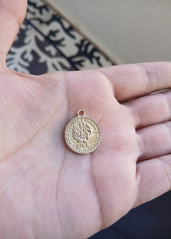 Zincir Detaylı Vintage Altın Renkli Kadın Charm - Görsel 2