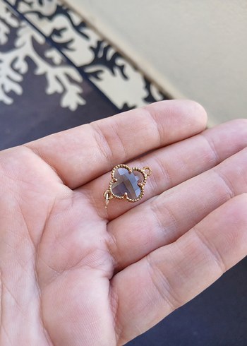 Boncuklu Vintage Gri Kadın Charm - Görsel 2