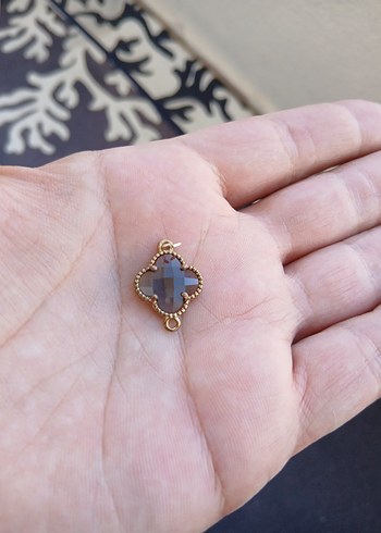 Boncuklu Vintage Gri Kadın Charm - Görsel 3