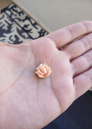 Altın Renkli Boncuklu Vintage Çiçekli Charm - Görsel 3