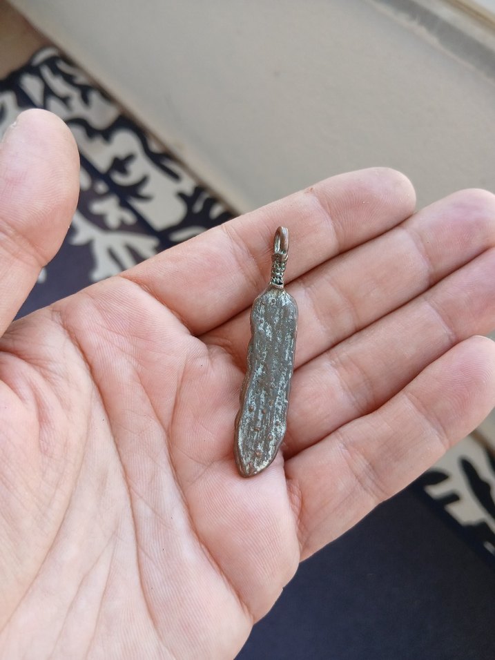 Turkuaz Parlak Tüylü Bohem Kolye Ucu - Görsel 2