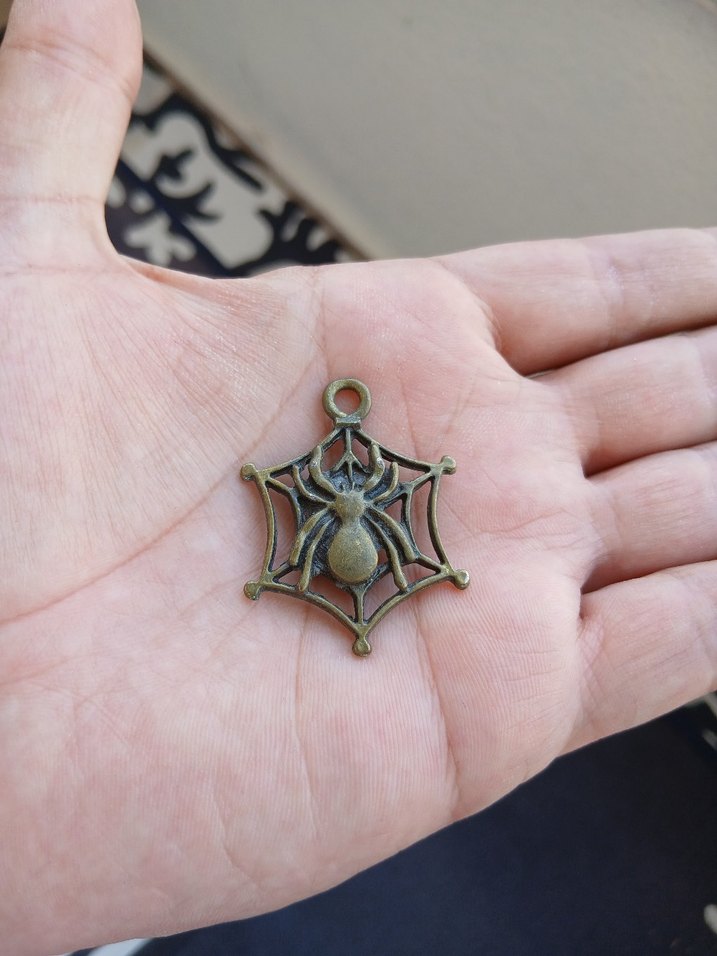 Örümcek Ağı Desenli Gotik Kadın Charm - Görsel 3