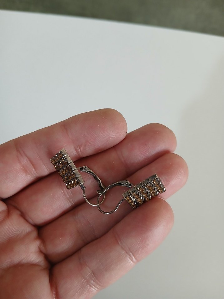 Kahverengi Tokalı Vintage Kadın Kol Düğmesi - Görsel 4