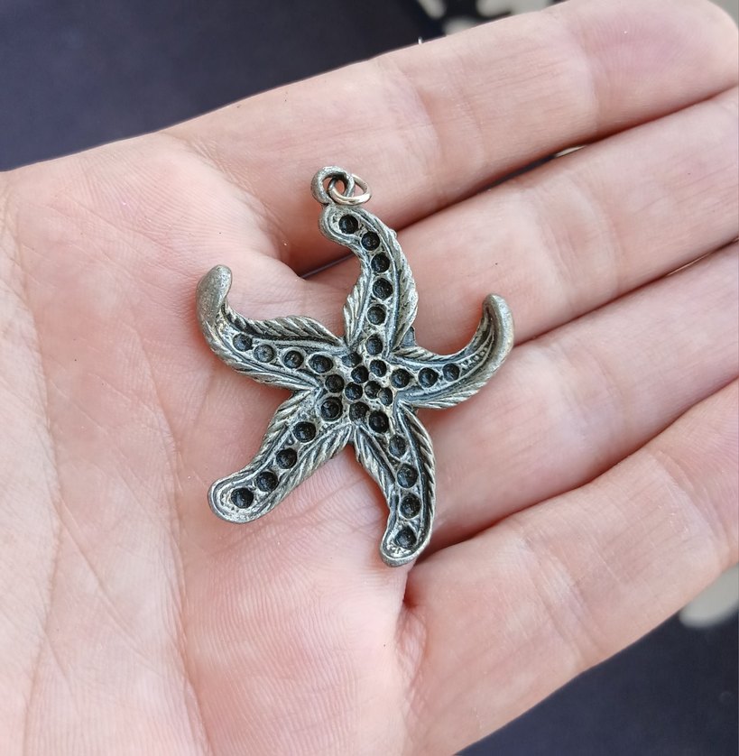 Gri Deniz Yıldızı Boncuklu Bohem Charm - Görsel 2