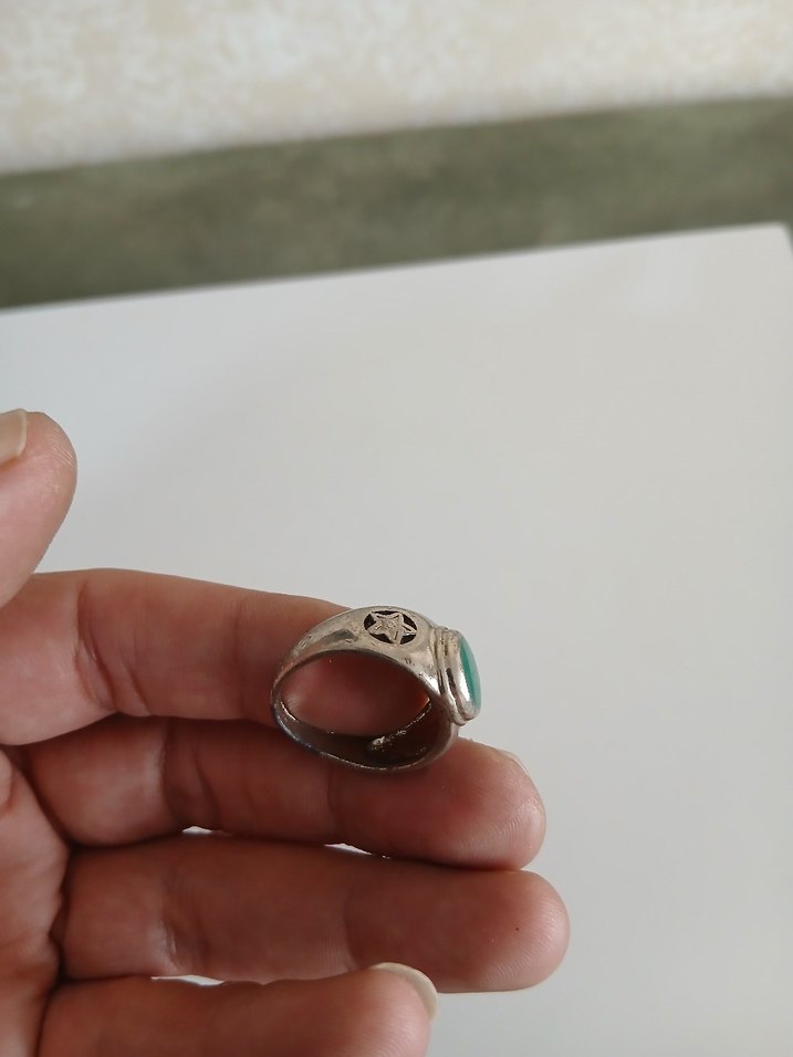 Turkuaz Taşlı Bohem Erkek Yüzük - Görsel 3