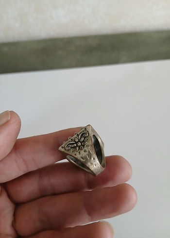 Parlak Bej Vintage Erkek Yüzük - Görsel 3