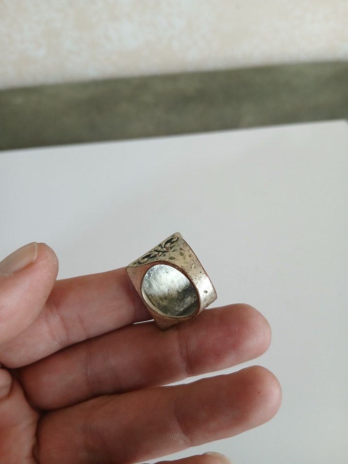 Parlak Bej Vintage Erkek Yüzük - Görsel 2