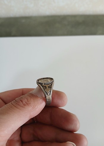 Parlak Altın Vintage Erkek Yüzük - Görsel 3