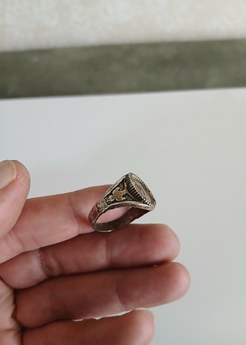Parlak Altın Vintage Erkek Yüzük - Görsel 4