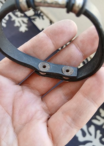 Gri Siyah Erkek Bileklik Grunge Punk - Görsel 4