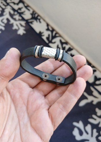 Gri Siyah Erkek Bileklik Grunge Punk - Görsel 2