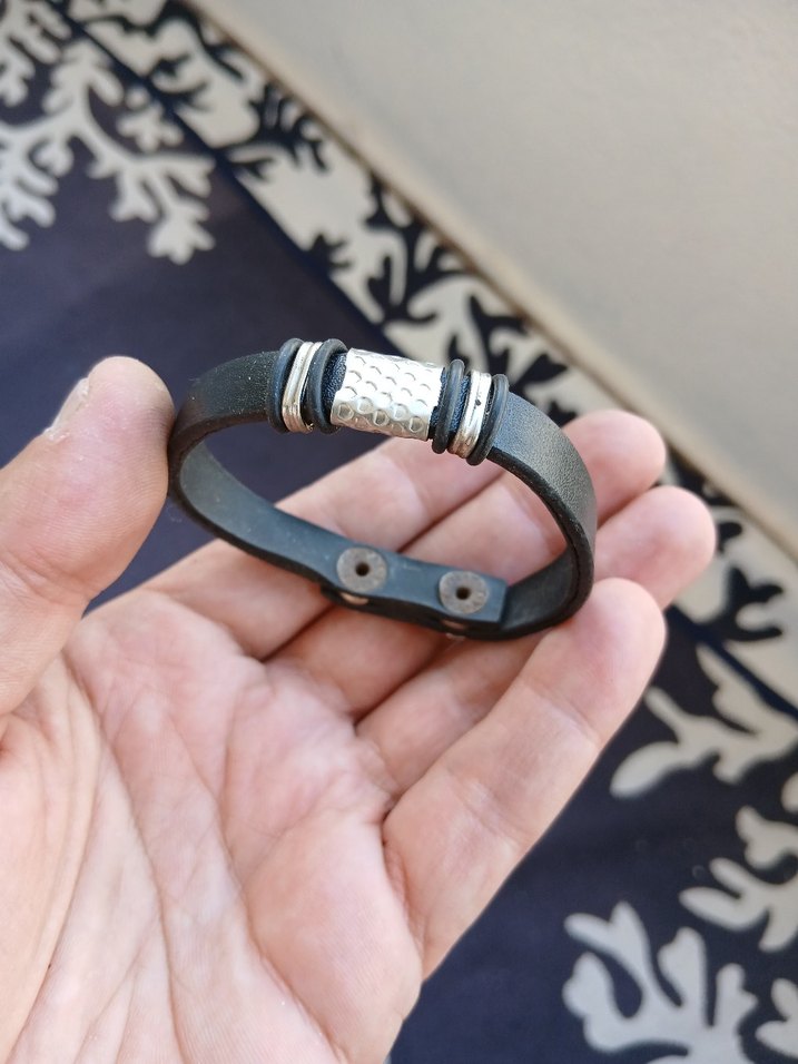 Gri Siyah Erkek Bileklik Grunge Punk - Görsel 2