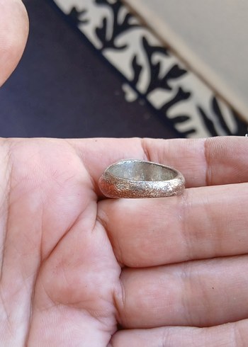 Bej Parlak Vintage Erkek Yüzük - Görsel 3