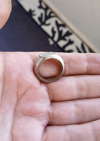 Bej Parlak Vintage Erkek Yüzük - Görsel 2