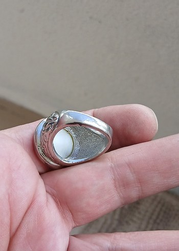 Beyaz Taşlı Erkek Yüzük - Görsel 2
