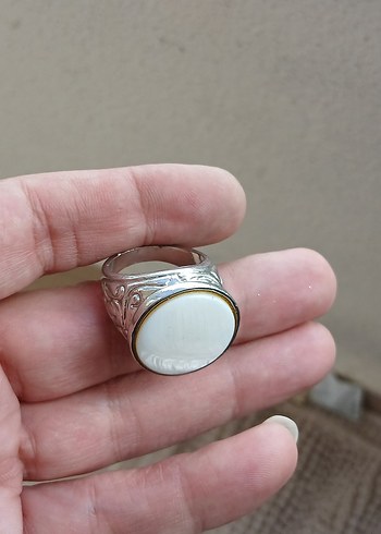 Beyaz Taşlı Erkek Yüzük - Görsel 6