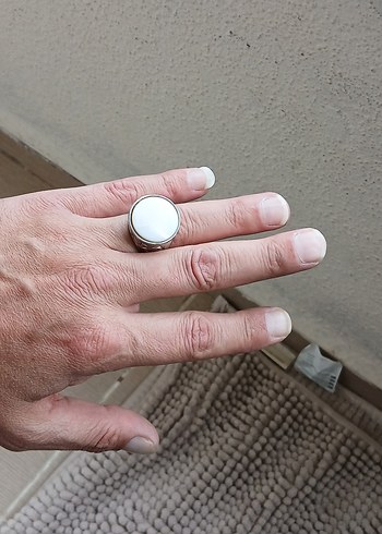 Beyaz Taşlı Erkek Yüzük - Görsel 4