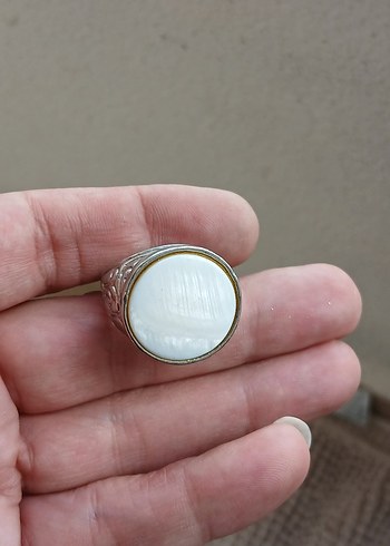 Beyaz Taşlı Erkek Yüzük - Görsel 7