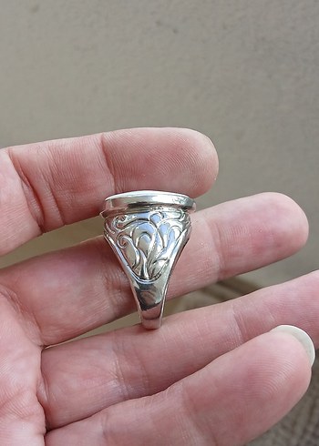 Beyaz Taşlı Erkek Yüzük - Görsel 3