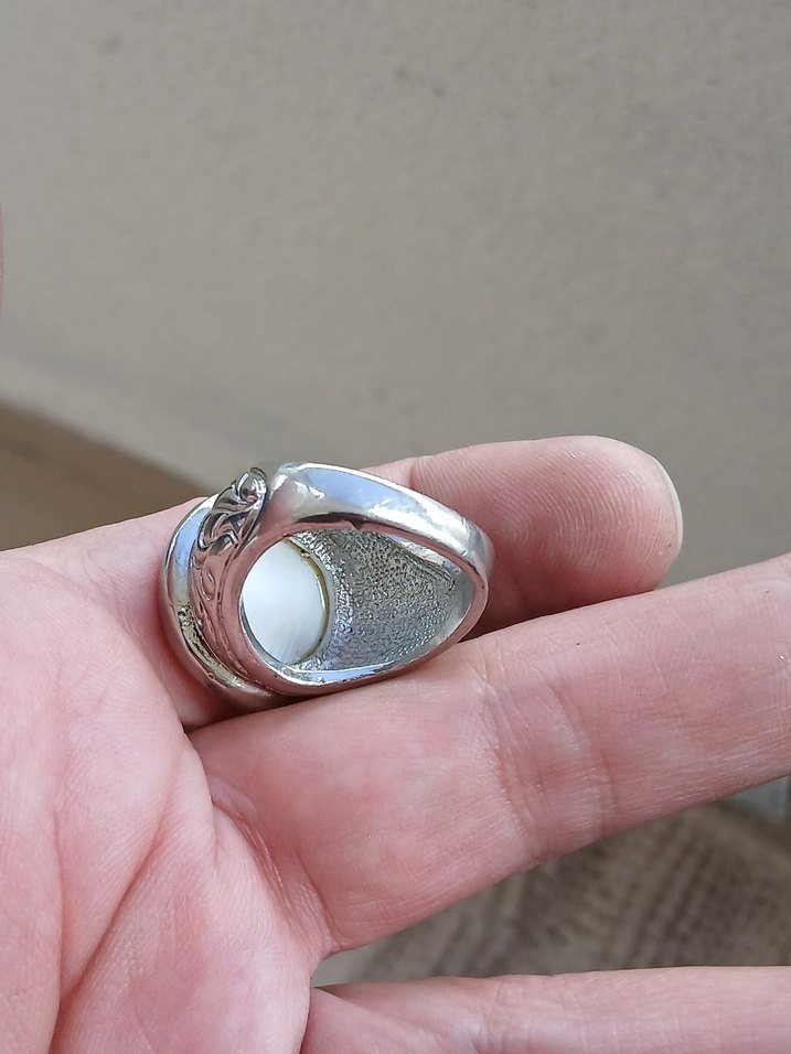 Beyaz Taşlı Erkek Yüzük - Görsel 2