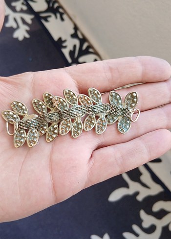 Altın Renkli Yapraklı Saç Aksesuarı - Görsel 2