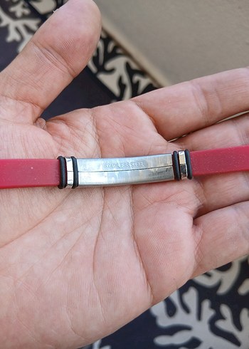 Kırmızı Rock Punk Erkek Bileklik - Görsel 2