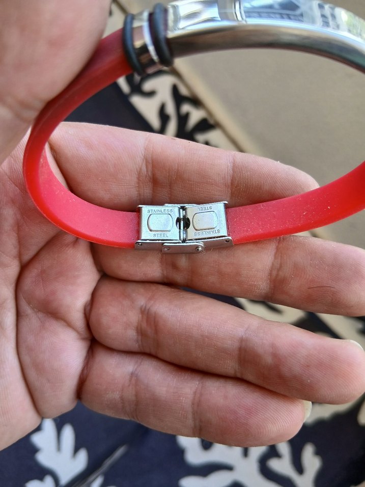 Kırmızı Rock Punk Erkek Bileklik - Görsel 4