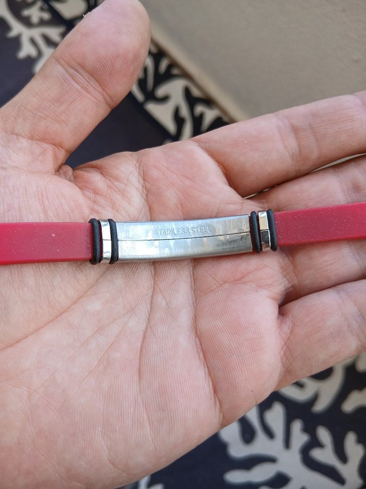 Kırmızı Rock Punk Erkek Bileklik - Görsel 2