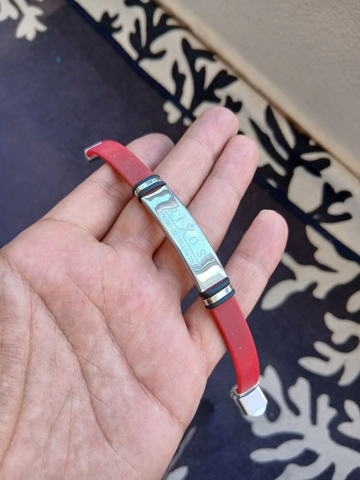 Kırmızı Rock Punk Erkek Bileklik - Görsel 3