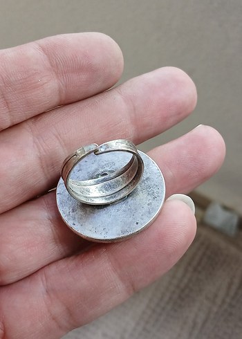 Gri Nakışlı Vintage Kadın Yüzük - Görsel 2