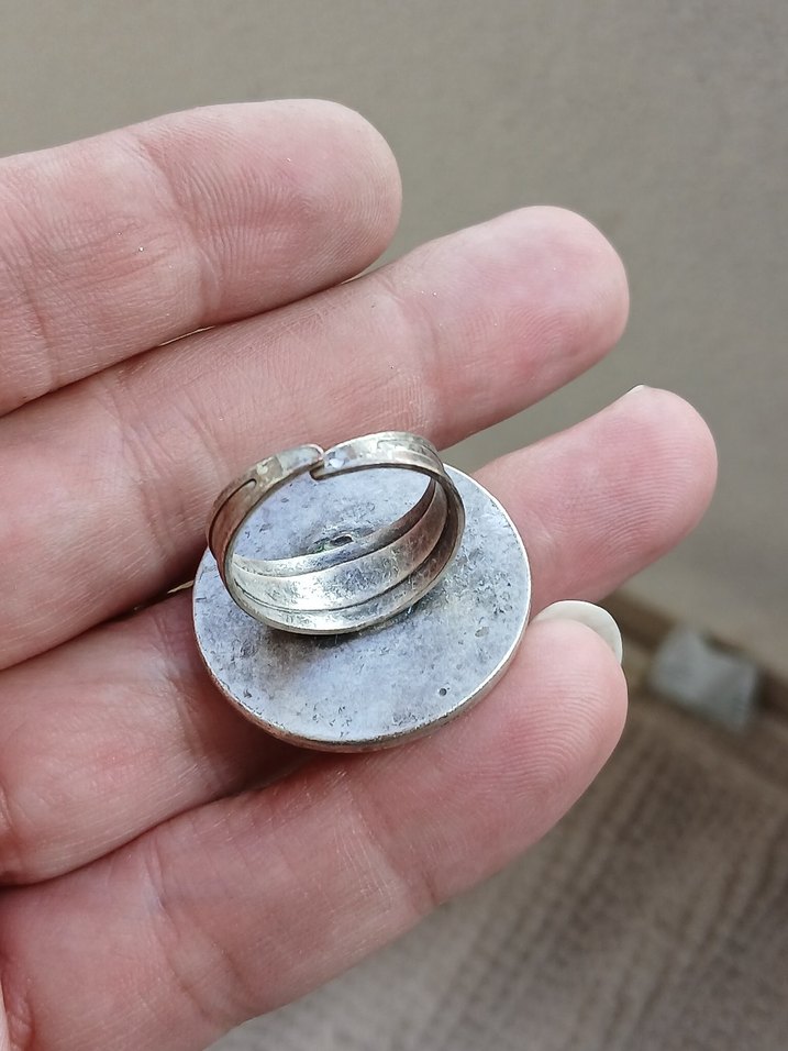 Gri Nakışlı Vintage Kadın Yüzük - Görsel 2