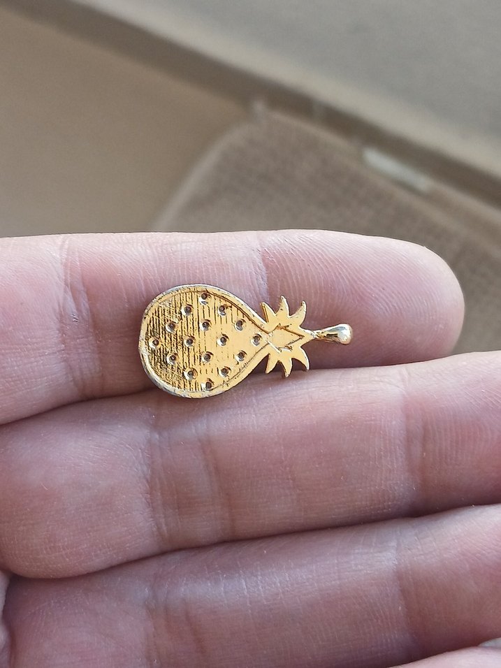 Gold Renkli Boncuklu Ananas Kolye Ucu - Görsel 2