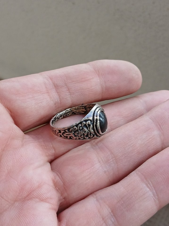 Gri Vintage Gotik Erkek Yüzük - Görsel 3