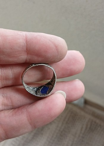 Parlak Mavi Taşlı Bohem Erkek Yüzük - Görsel 2