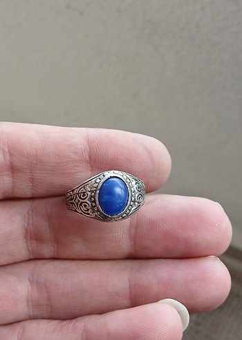 Parlak Mavi Taşlı Bohem Erkek Yüzük - Görsel 3